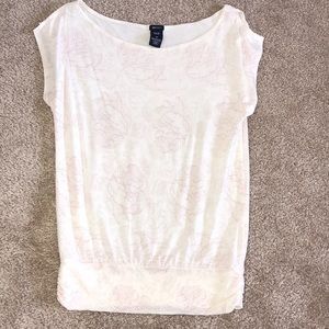 Pink Flowery White Top